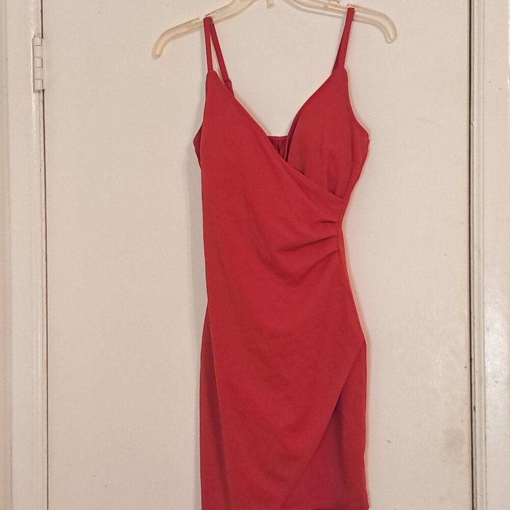 Red planet gold club dress